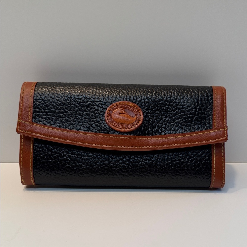Dooney & Bourke Black and Brown Leather Wallet